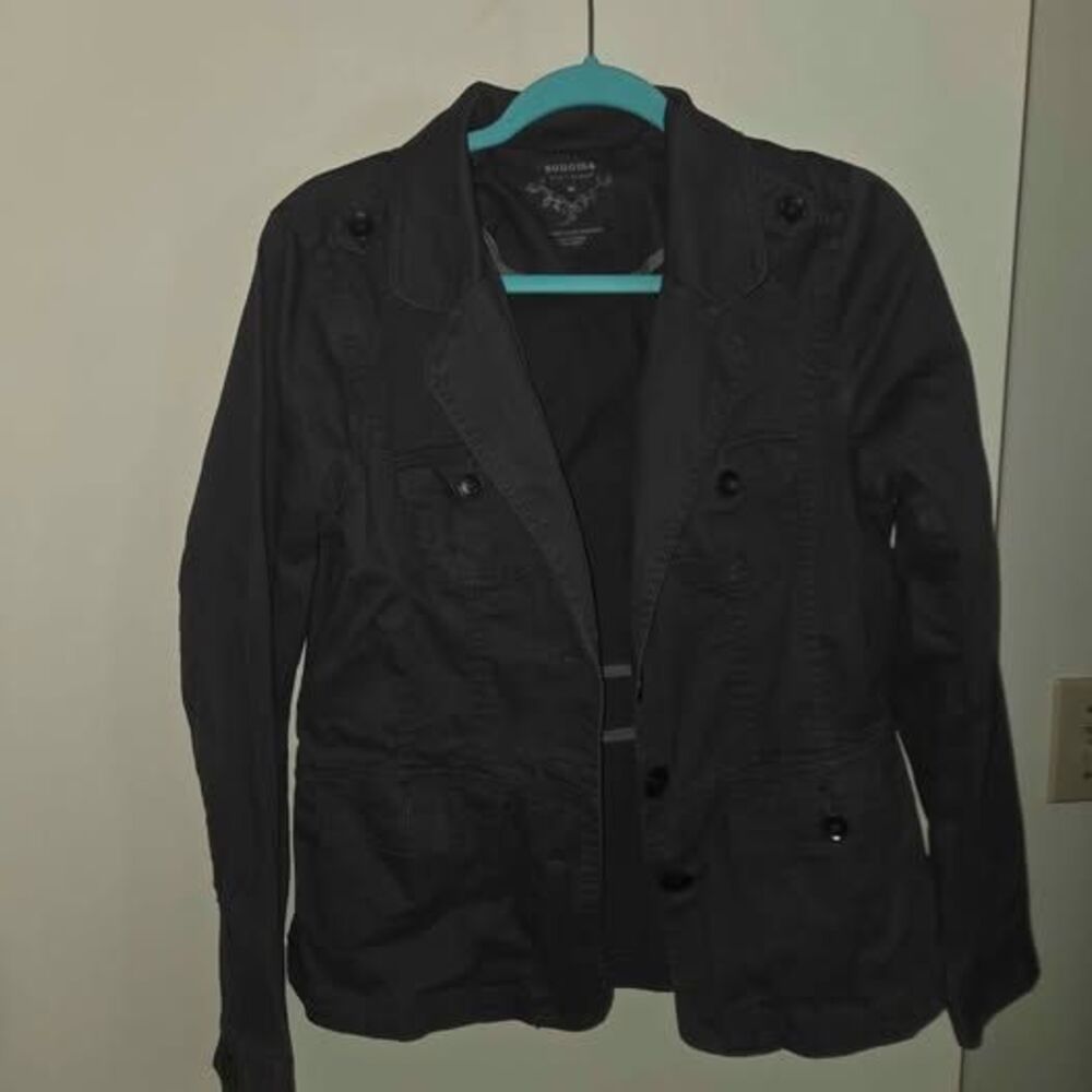 Sonoma Life + Style Charcoal Grey Utility Jacket Size M